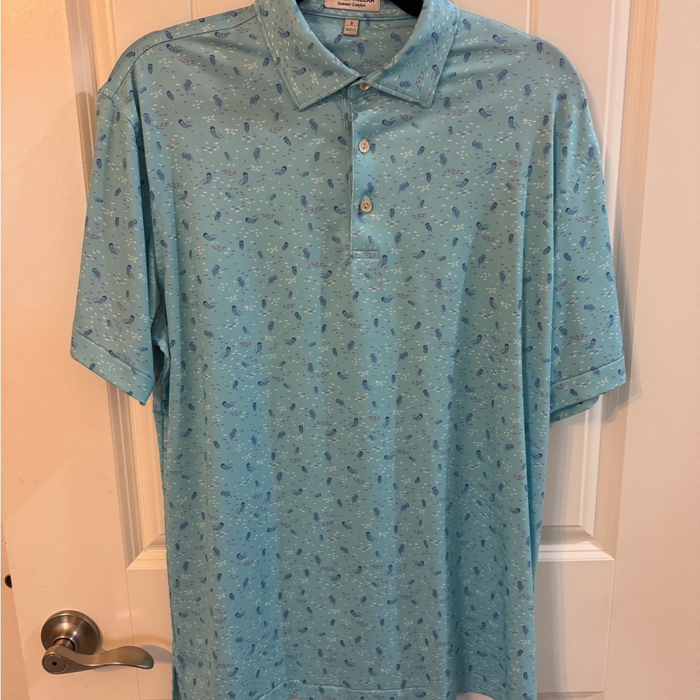 Peter Millar Summer Comfort Blue Jellyfish Polo